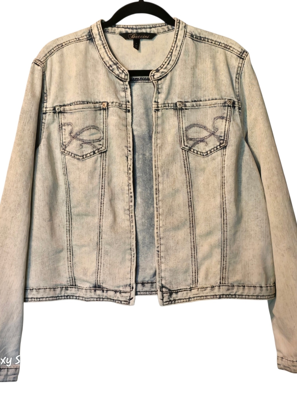 Baccini Women's Light Wash Denim Jacket - Pale Blue